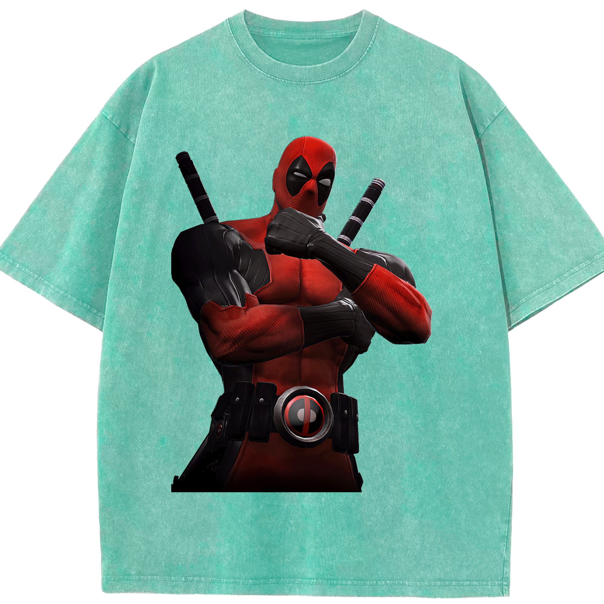 （画像用） Deadpool デッドプール 綿100% ヴィンテージ風 半袖Tシャツ（フロントプリント）